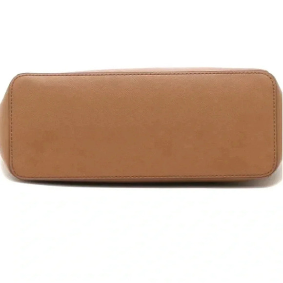 Michael Kors Large Charlotte Tote Bag Luggage Leather Luggage Brown - Picture 8 of 14